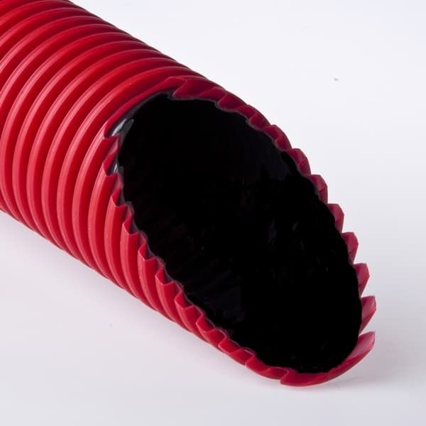 Труба двухслойная жесткая гофр. ПНД/ПНД 125/108,4 мм SN14 красная L=6 м.